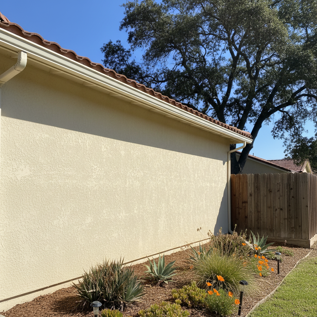 Completed stucco installation work at a residential property in Thousand Oaks, CA