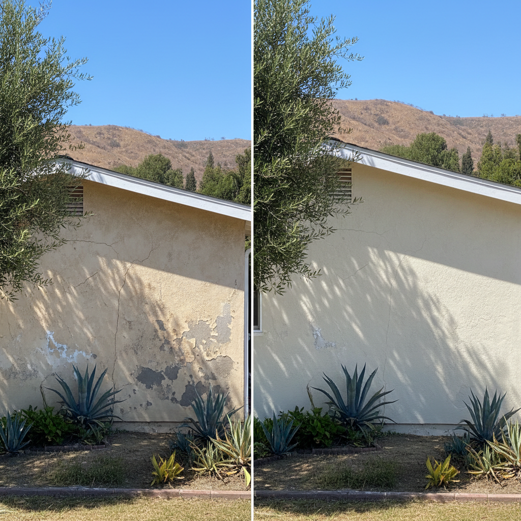 Completed stucco painting work at a residential property in Ventura, CA
