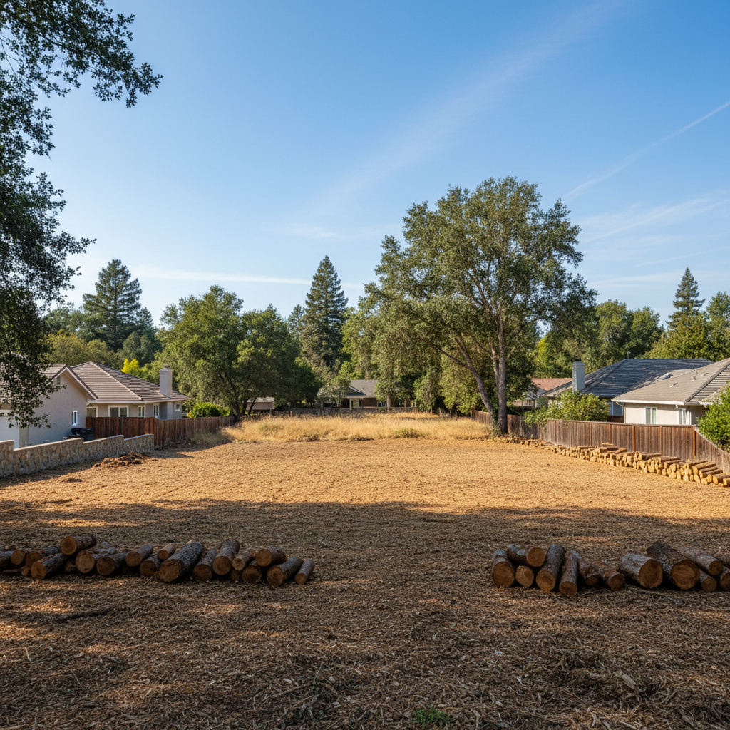 Completed lot clearing work at a residential property in Atherton, CA