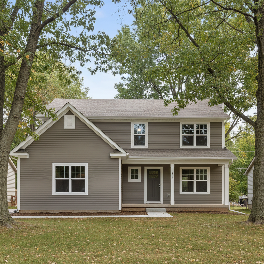 Completed siding removal work at a residential property in Lawrence, KS