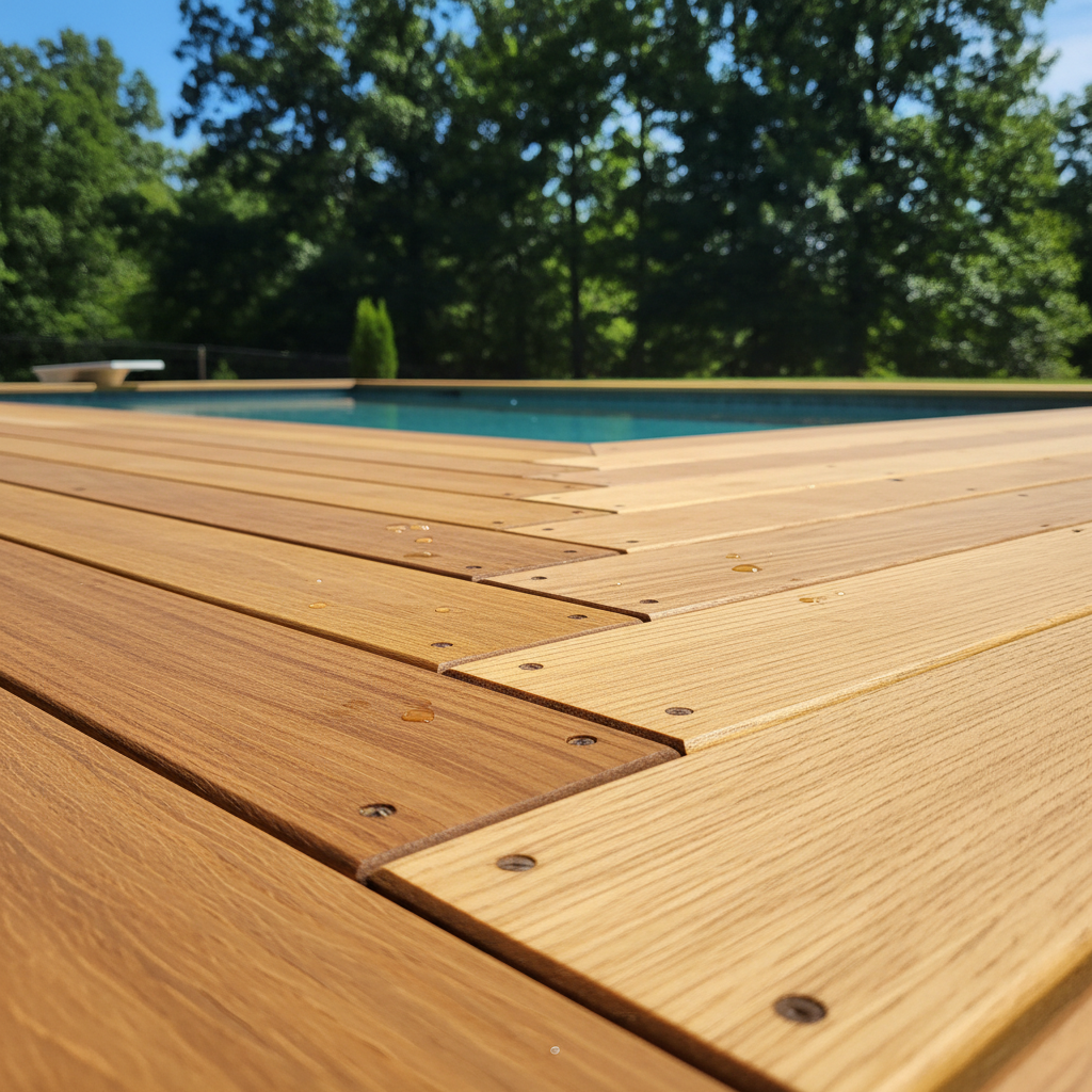Completed pool decks work at a residential property in Knoxville, TN