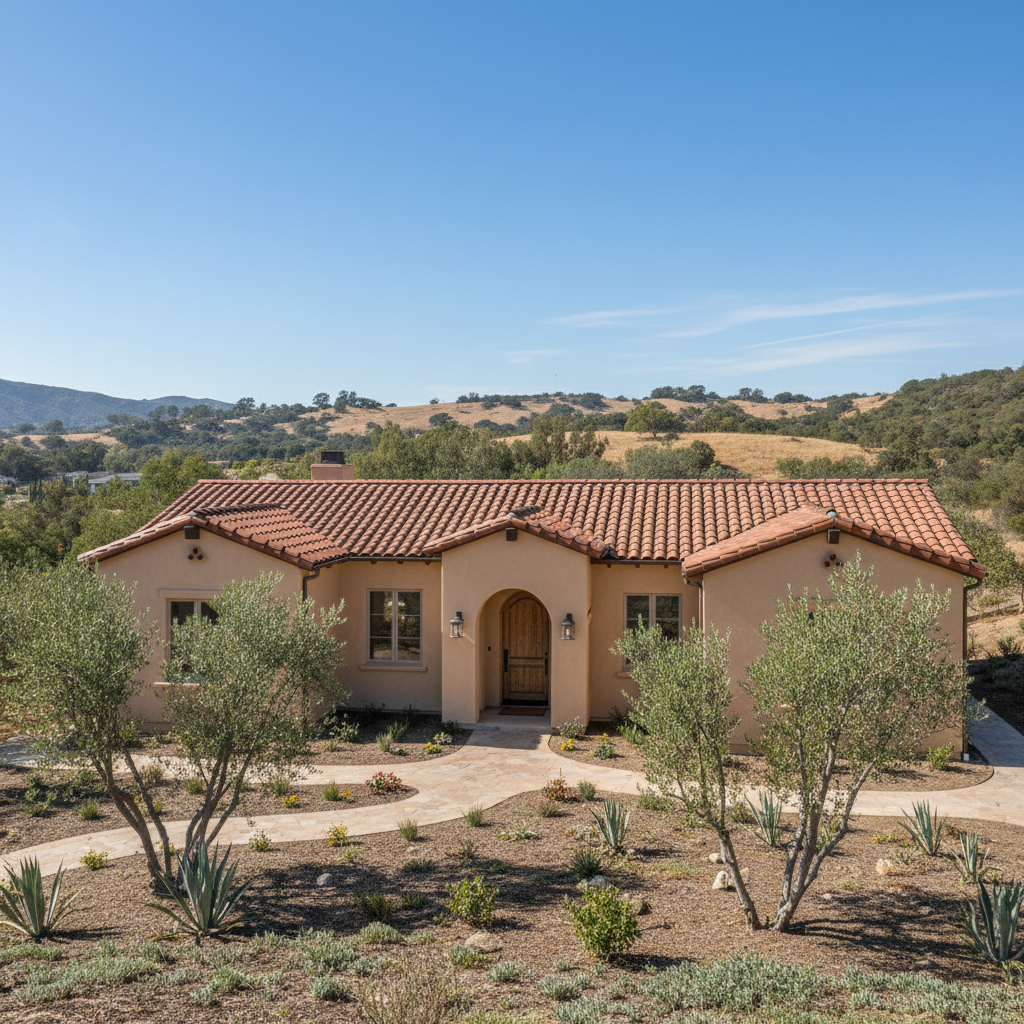 Completed residential stucco work at a residential property in Claremont, CA