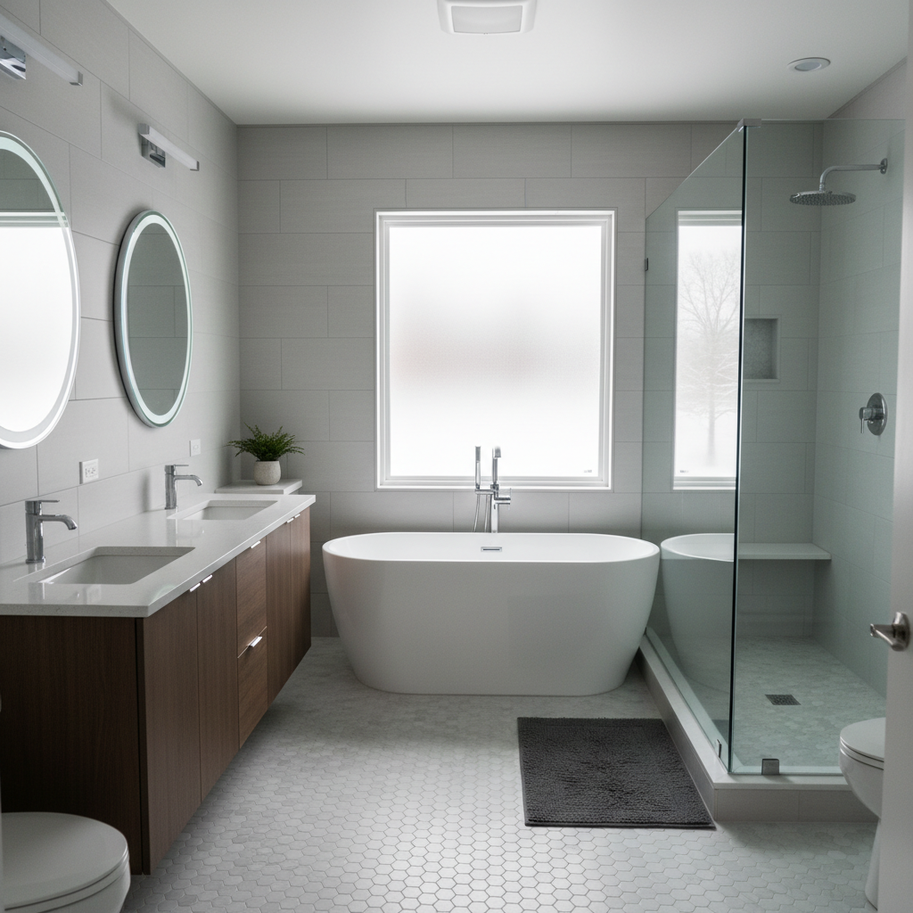 Completed bathroom modernization work at a residential property in Rockford, IL
