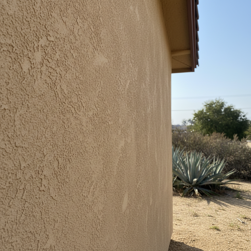 Completed stucco installation work at a residential property in El Cajon, CA