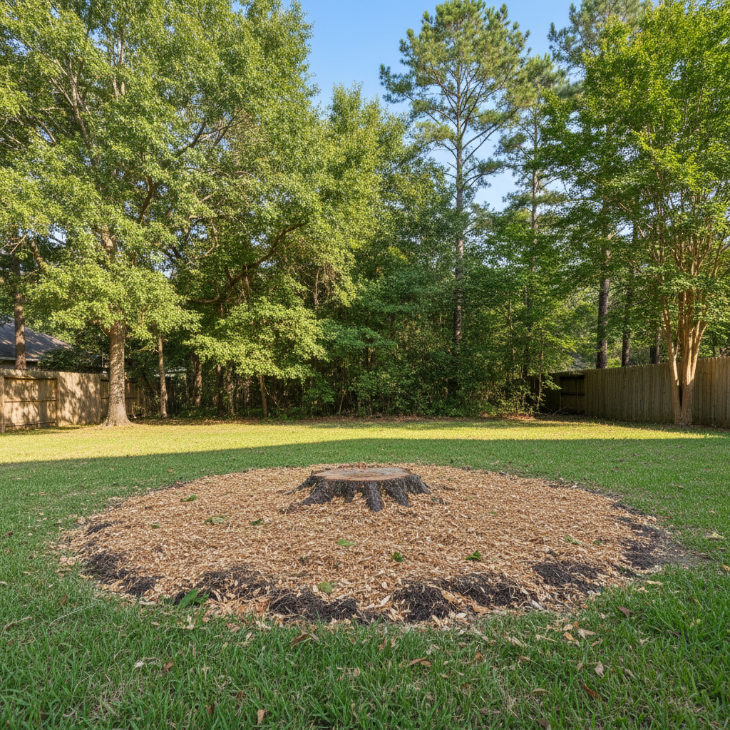 Completed emergency tree removal work at a residential property in Humble, TX