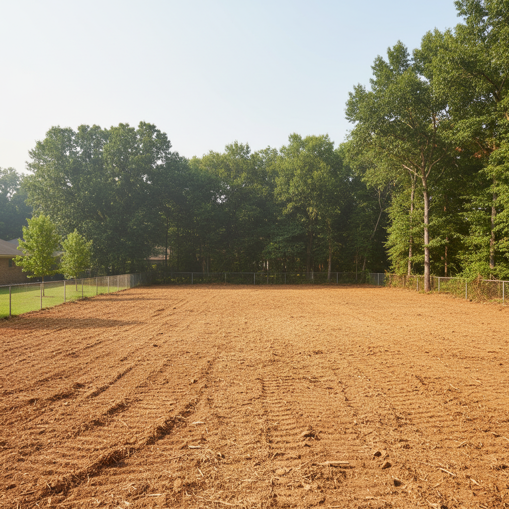 Completed land clearing work at a residential property in Humble, TX