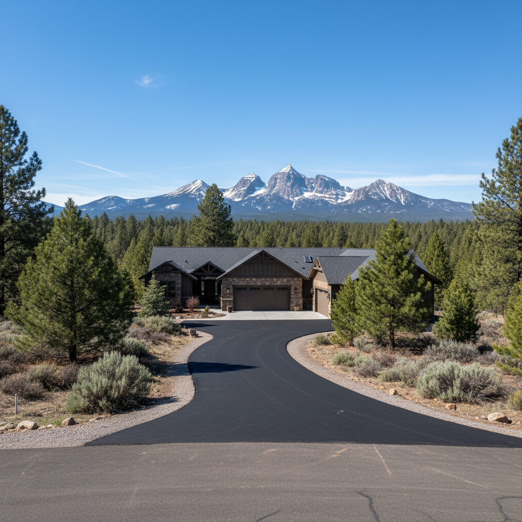 Completed residential asphalt work at a residential property in Sisters, OR