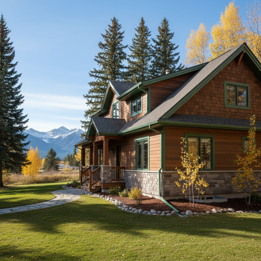 Completed seamless gutter installation work at a residential property in Whitefish, MT
