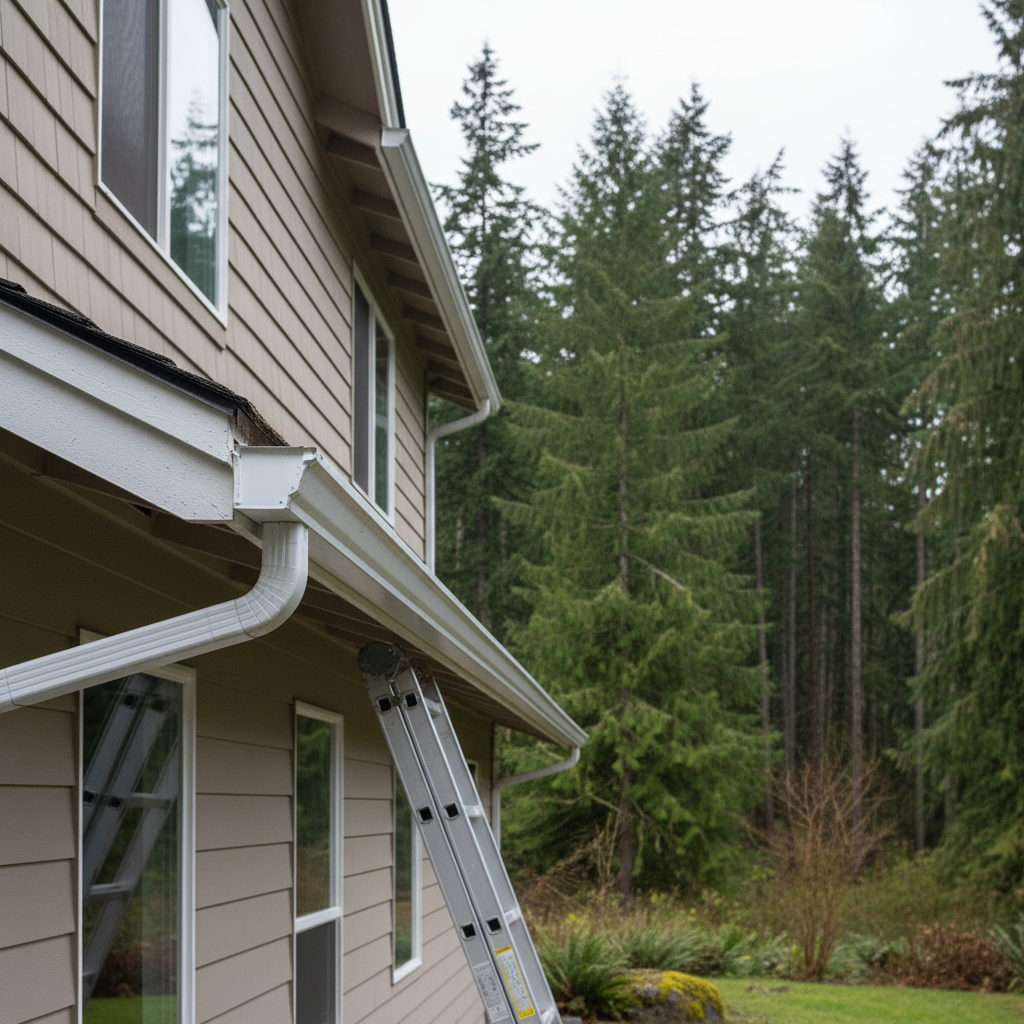 Completed gutter system inspection work at a residential property in Bothell, WA