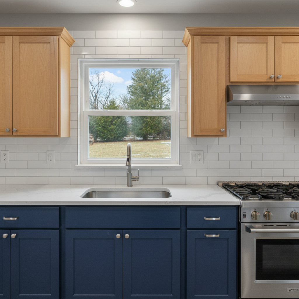 Completed backsplash installation work at a residential property in Waterbury, CT