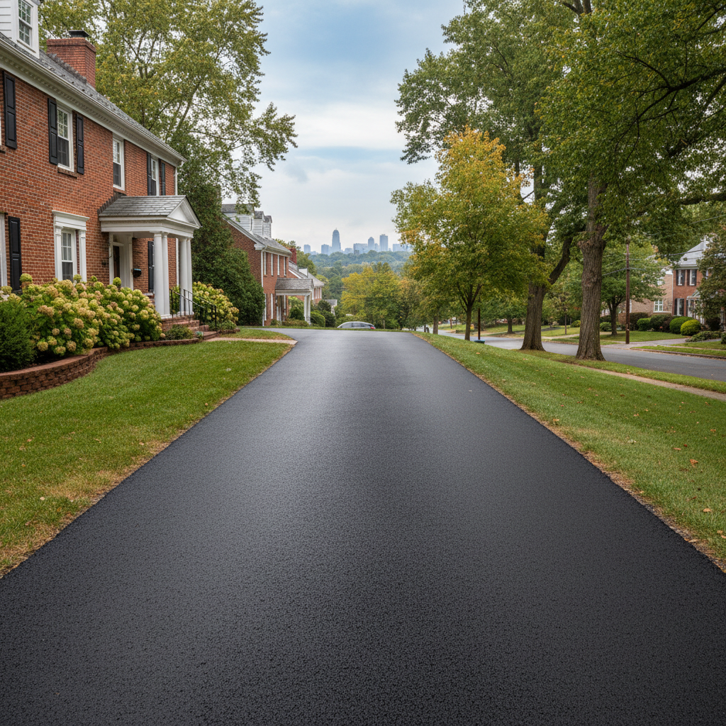 Completed residential asphalt work at a residential property in Philadelphia, PA