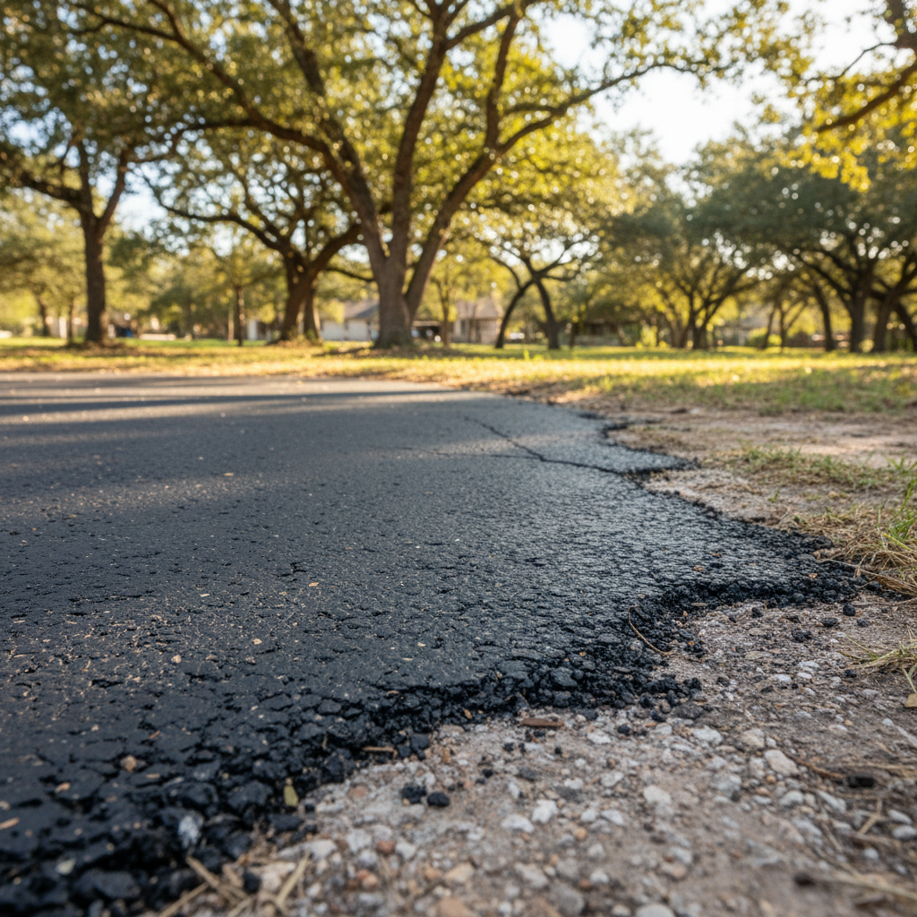 Completed asphalt patching work at a residential property in Houston , TX