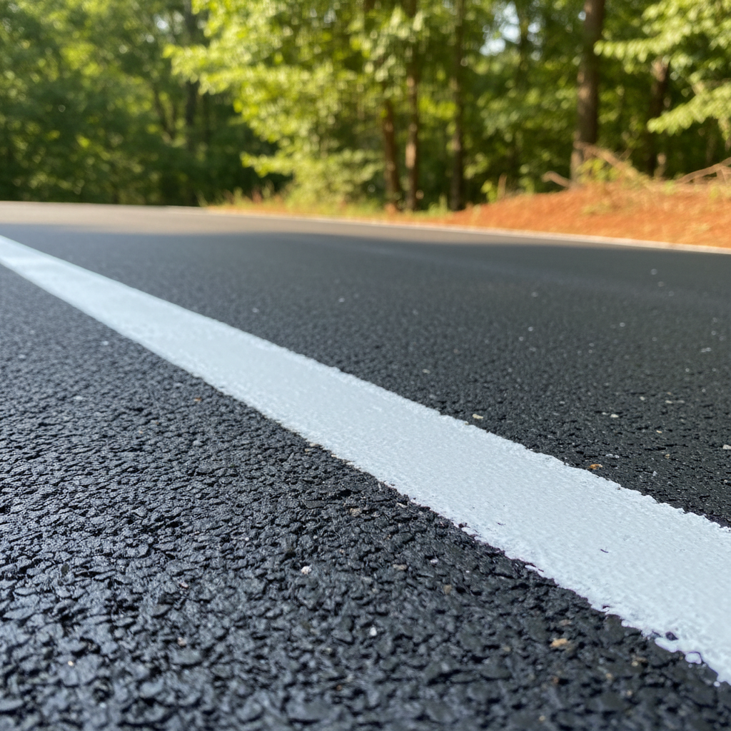 Completed asphalt striping work at a residential property in Atlanta, GA