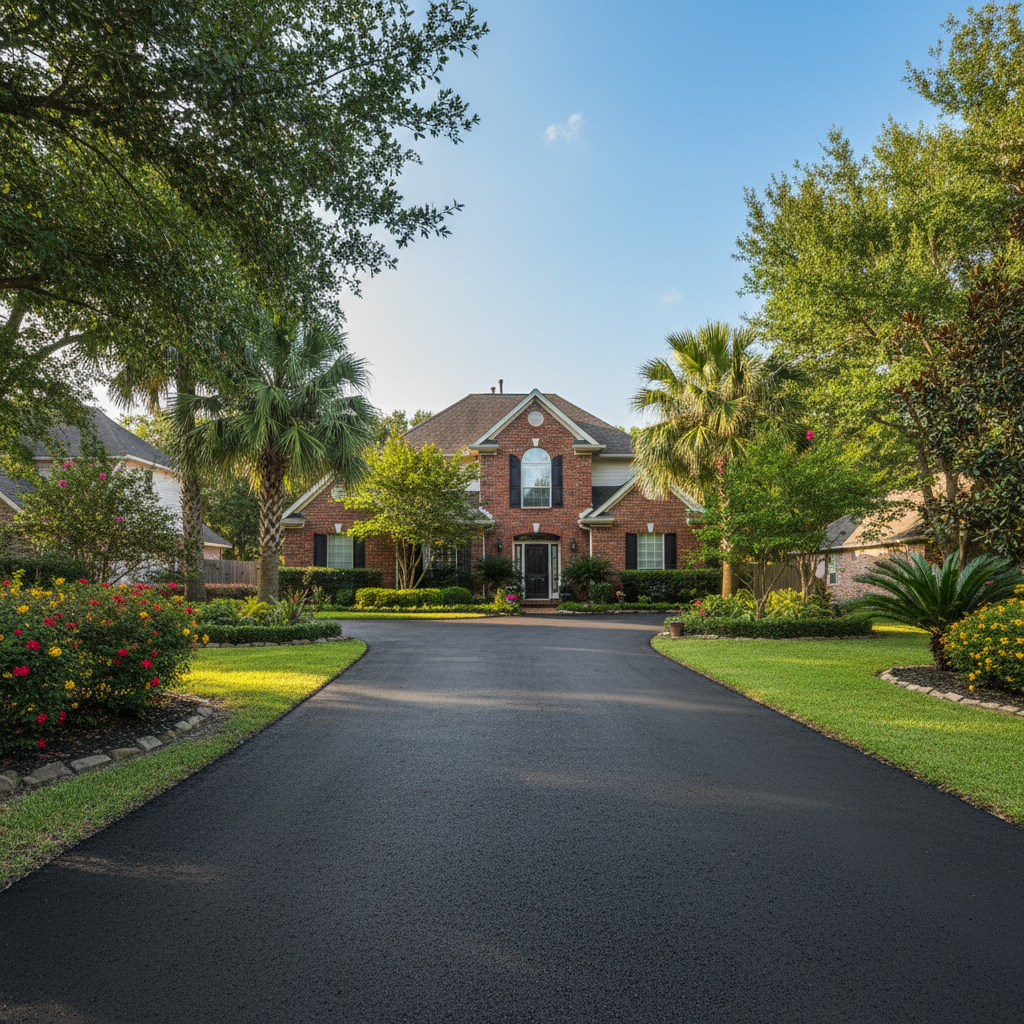 Completed residential asphalt work at a residential property in Humble, TX