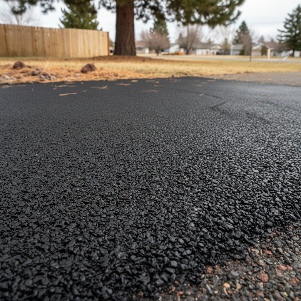 Completed asphalt patching work at a residential property in klamath falls, OR