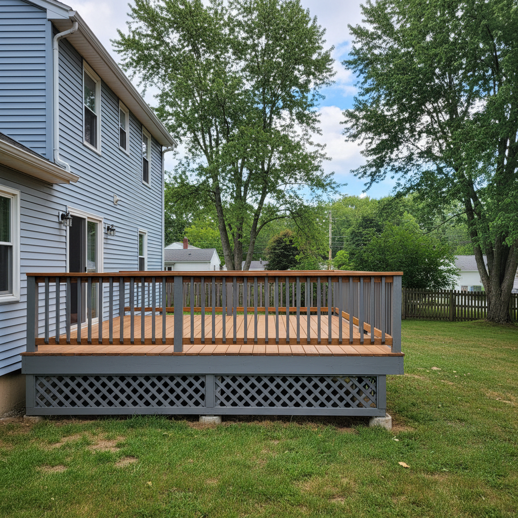 Completed deck painting & staining work at a residential property in North Attleborough, MA