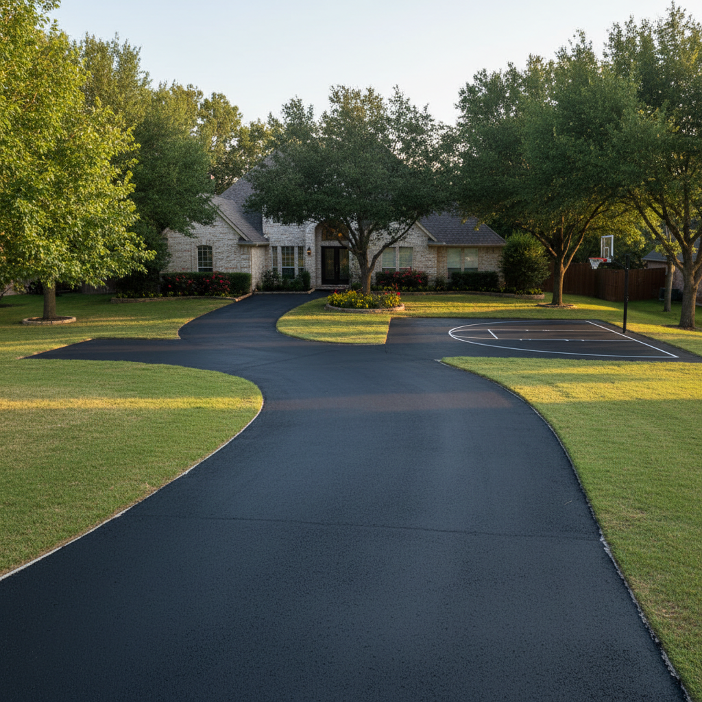 Completed slurry coating work at a residential property in Dallas, TX