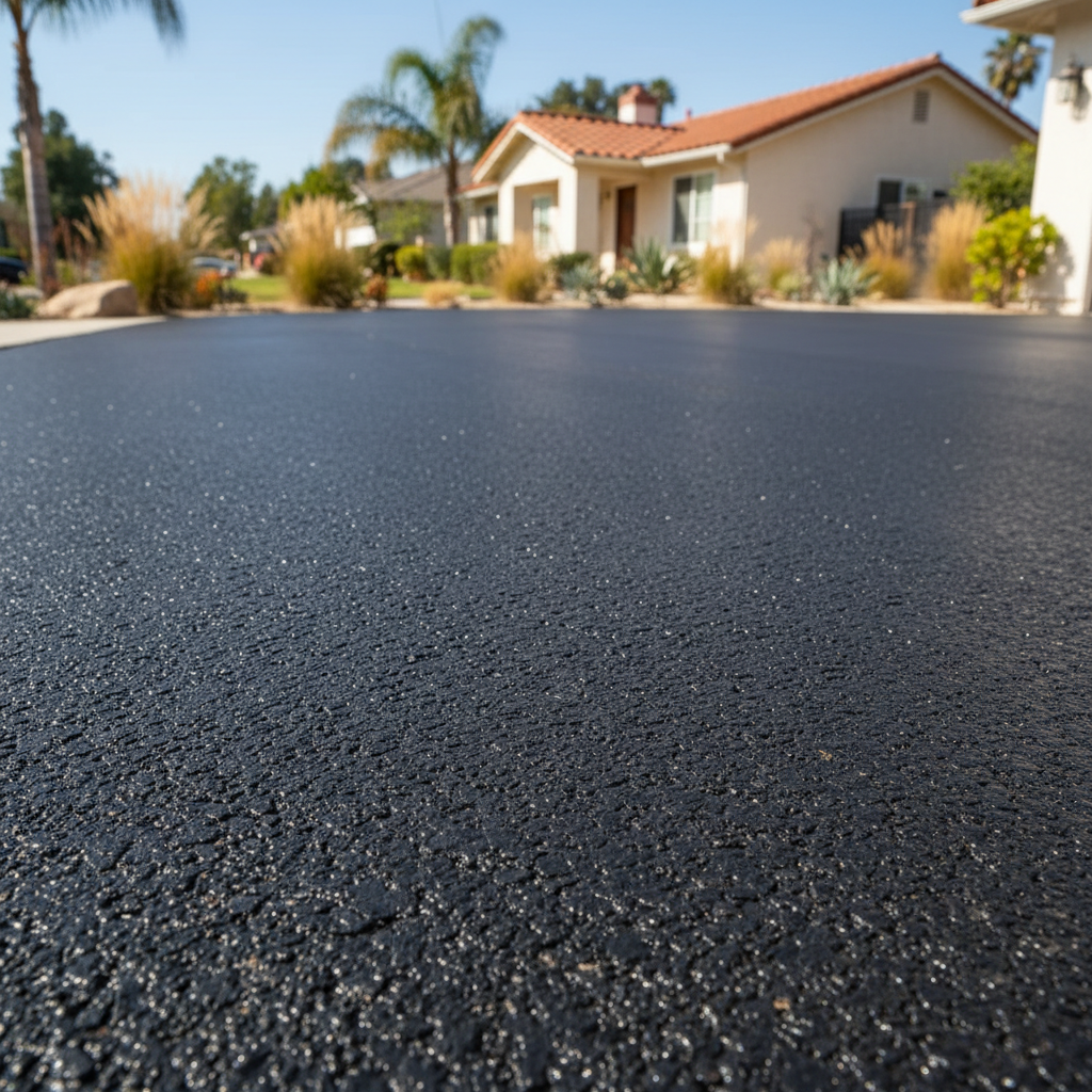Completed driveway paving work at a residential property in Los Angeles, CA