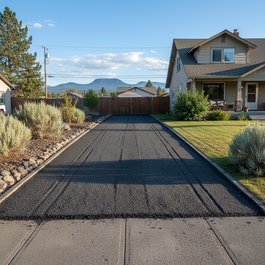 Completed asphalt milling work at a residential property in klamath falls, OR