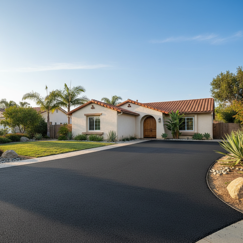 Completed residential asphalt work at a residential property in San Diego, CA