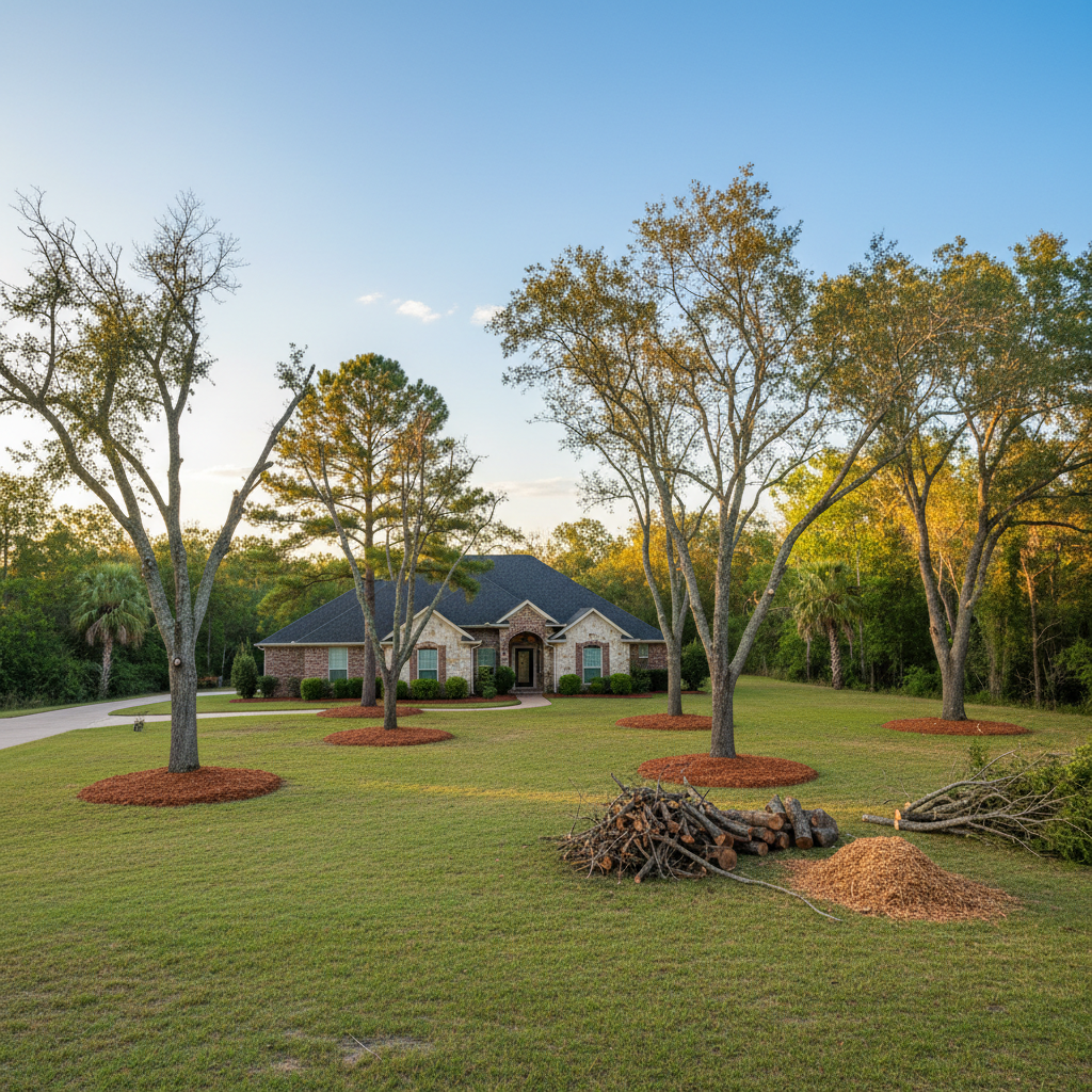 Completed tree health & care work at a residential property in New Caney, TX