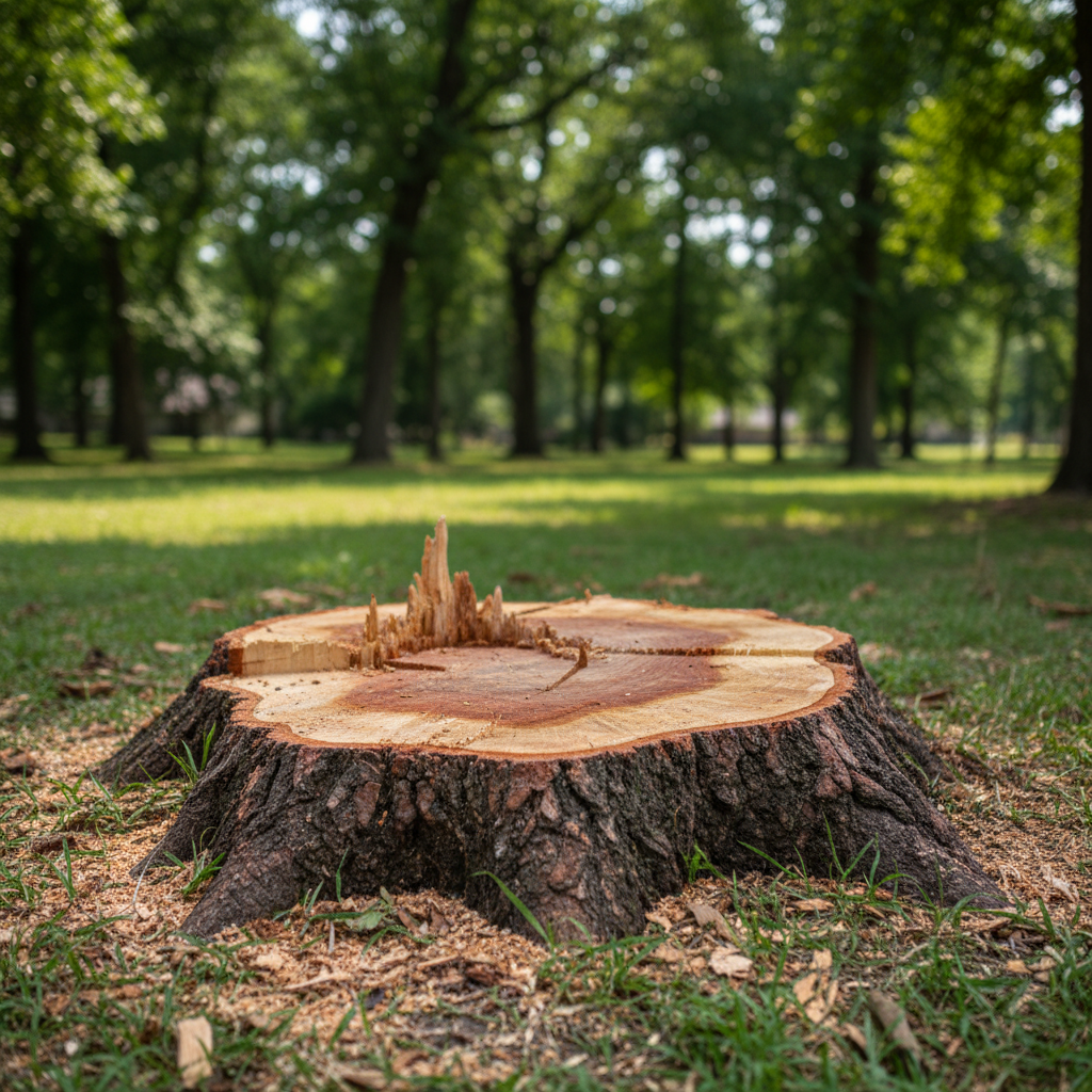 Completed emergency tree removal work at a residential property in New Caney, TX