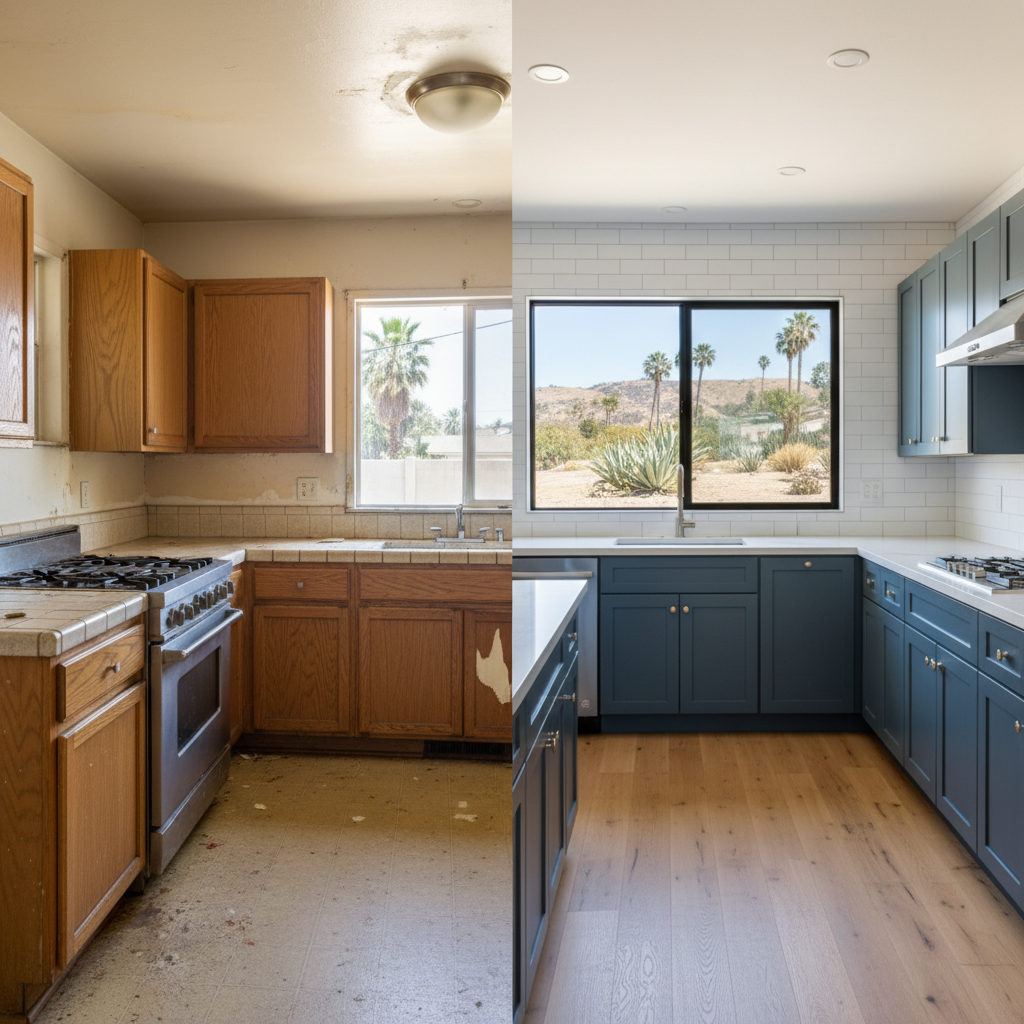Completed kitchen remodel work at a residential property in Pasadena, CA