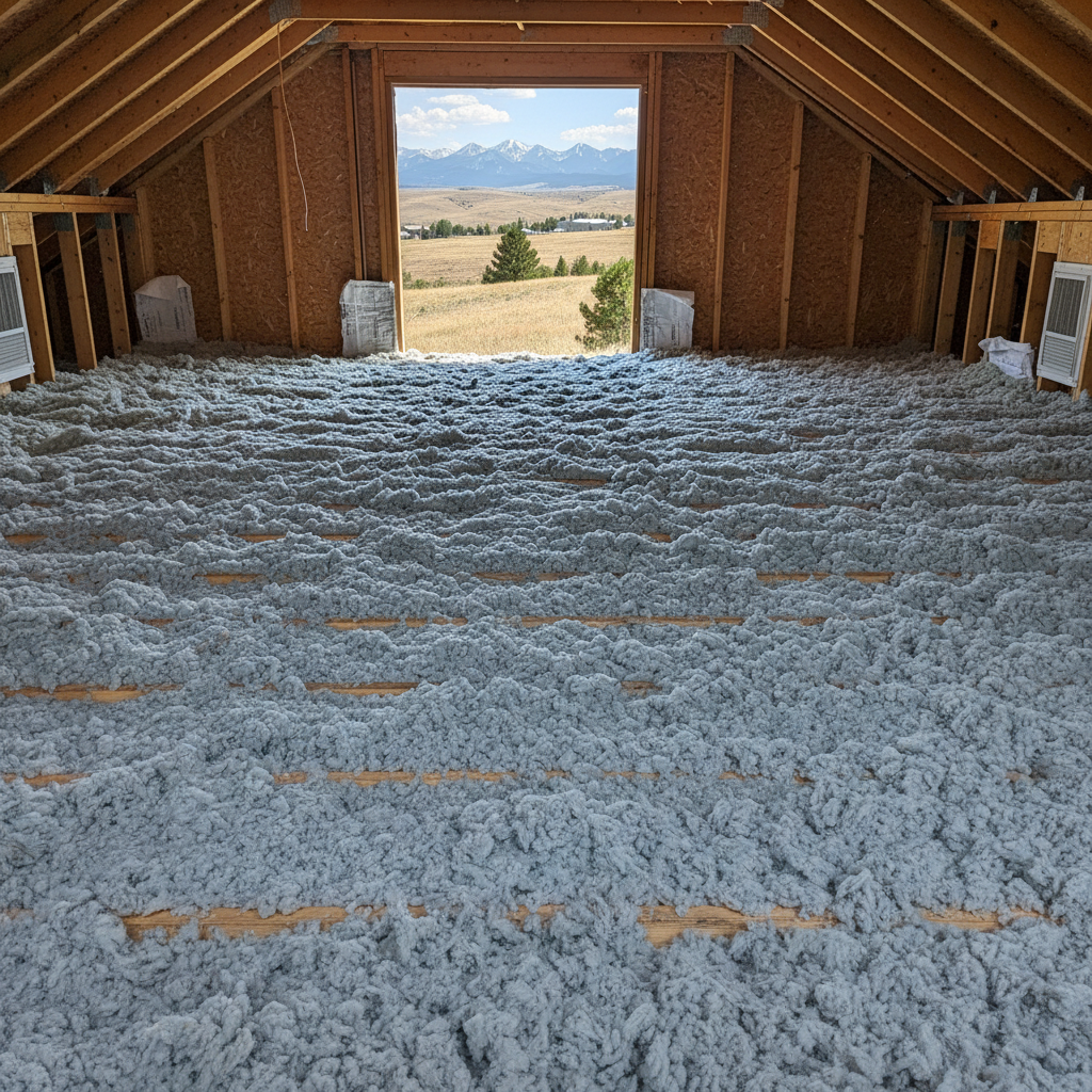 Completed blown-in insulation work at a residential property in Billings, MT