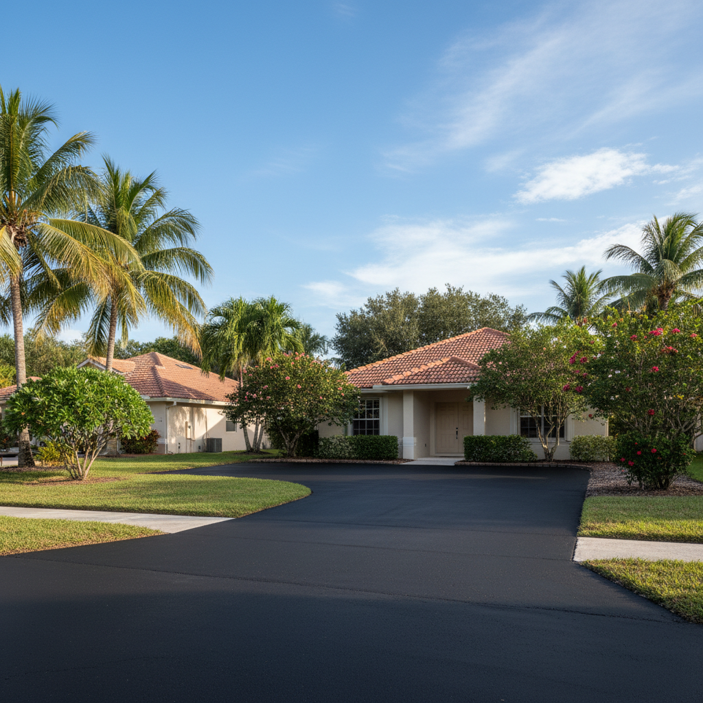 Completed slurry coating work at a residential property in Sarasota, FL