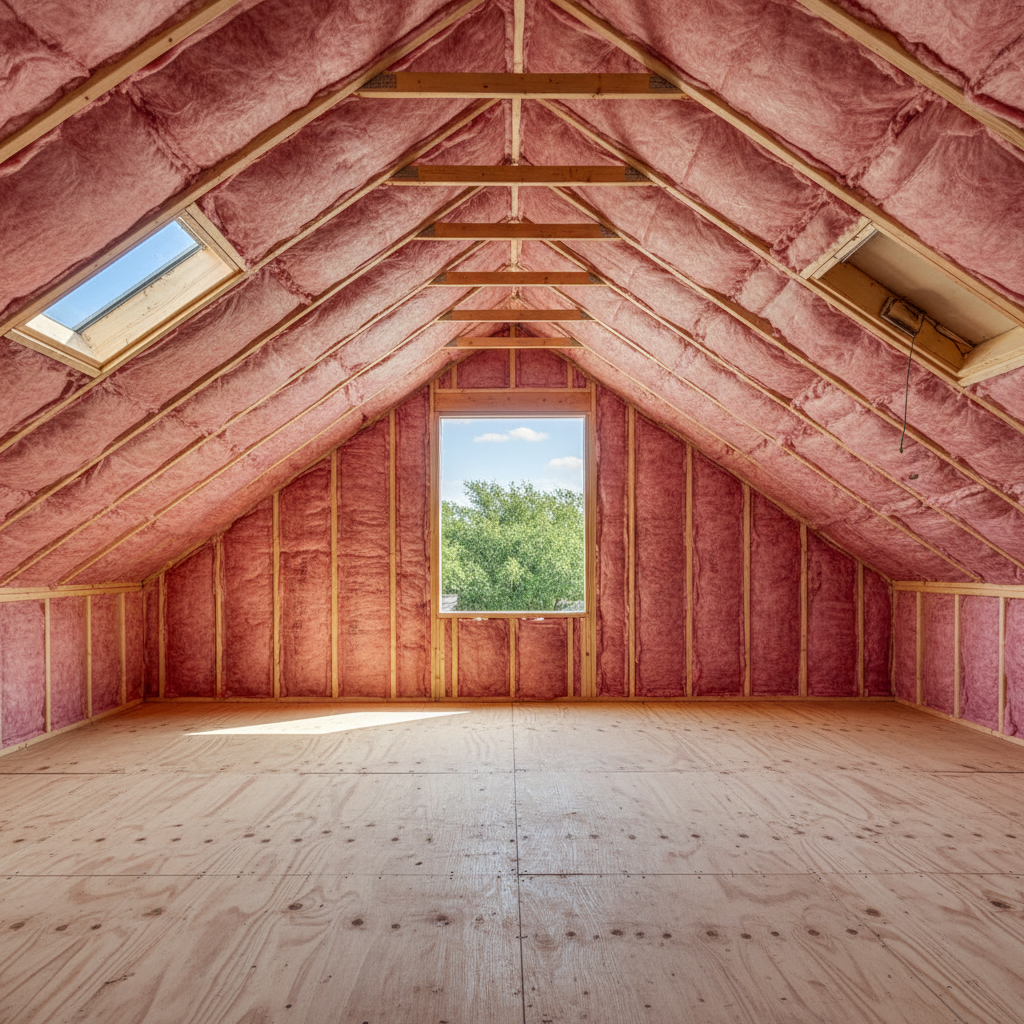 Completed batt insulation installation work at a residential property in Austin, TX