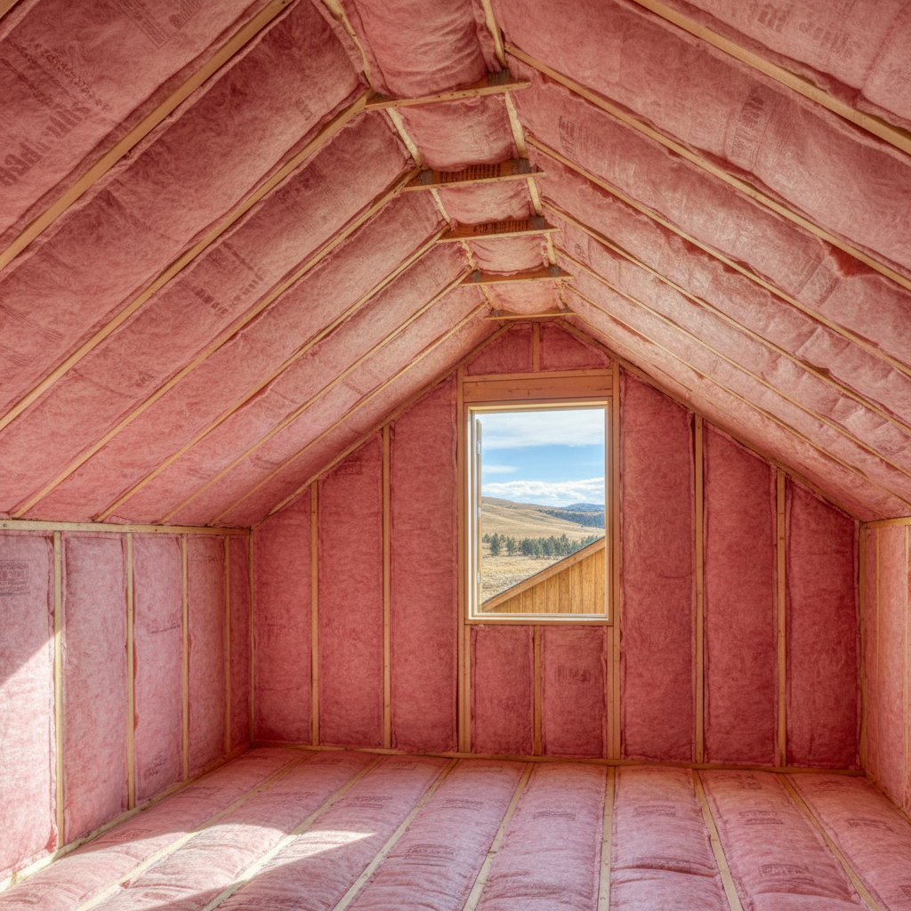 Completed batt insulation installation work at a residential property in Billings, MT