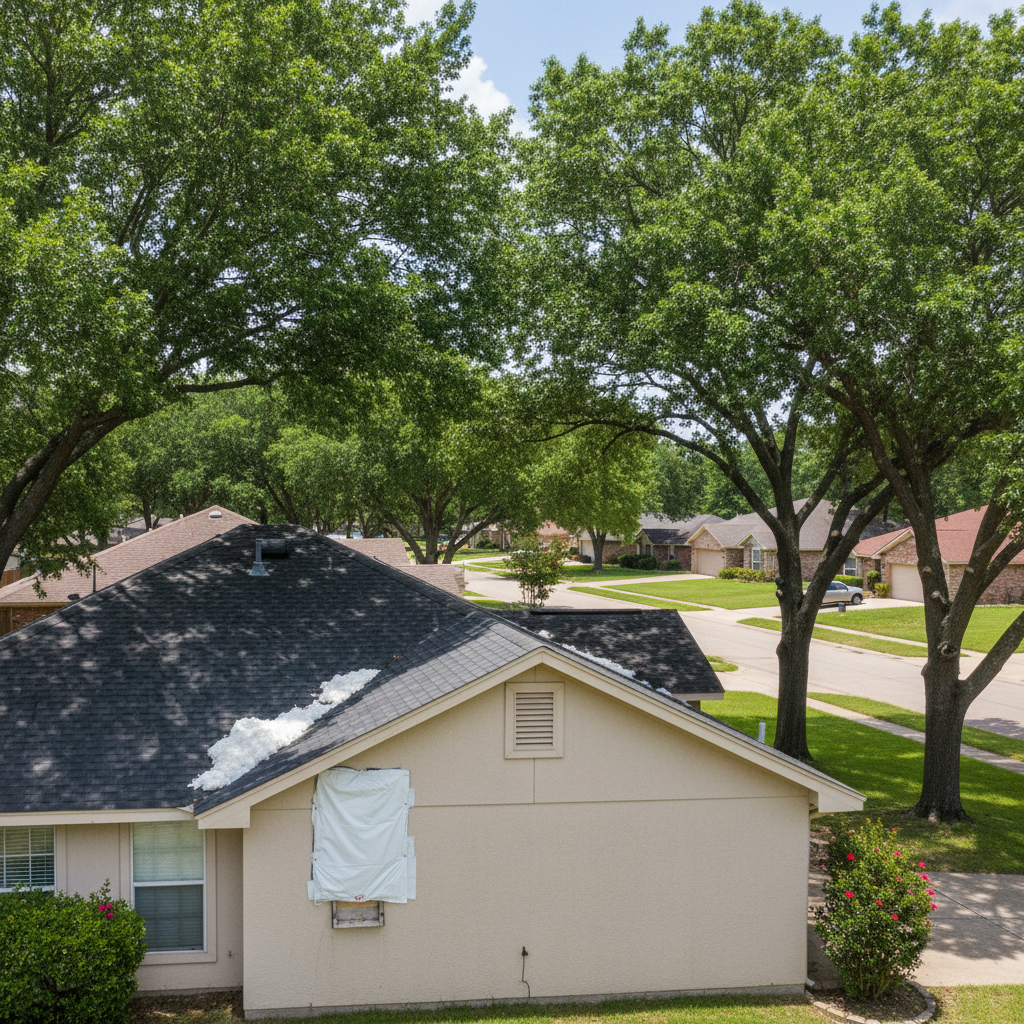 Completed attic insulation work at a residential property in Schertz, TX
