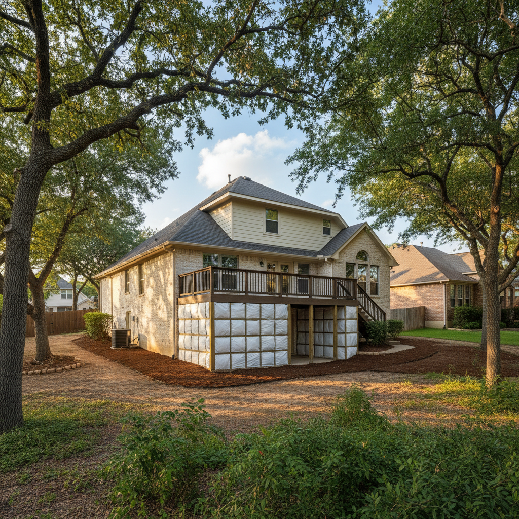 Completed basement insulation work at a residential property in Converse, TX