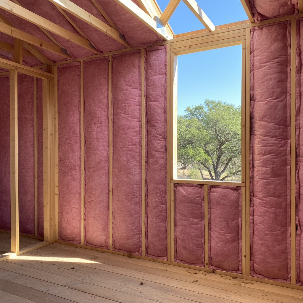 Completed batt insulation installation work at a residential property in Cedar Park, TX