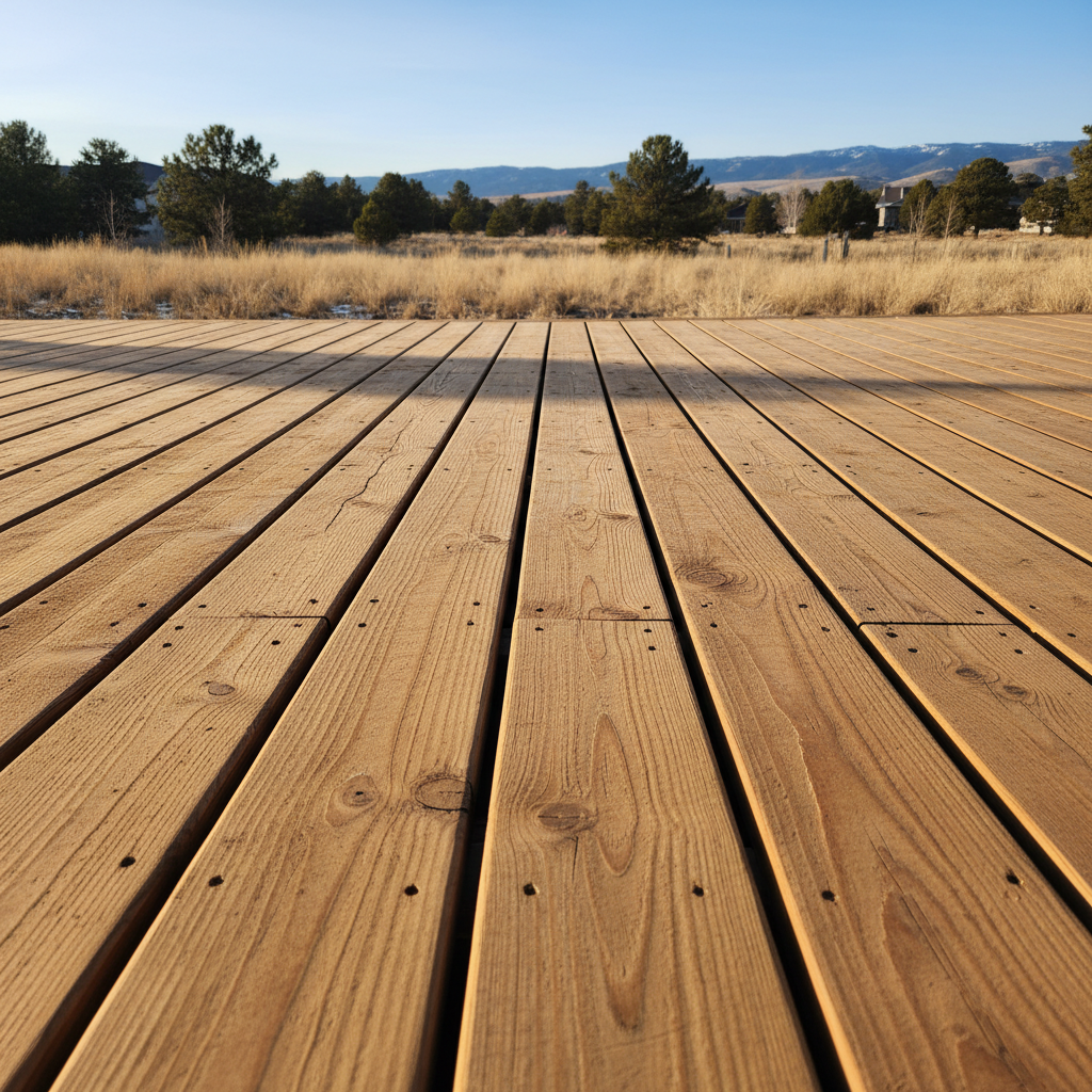 Completed deck construction work at a residential property in Littleton, CO