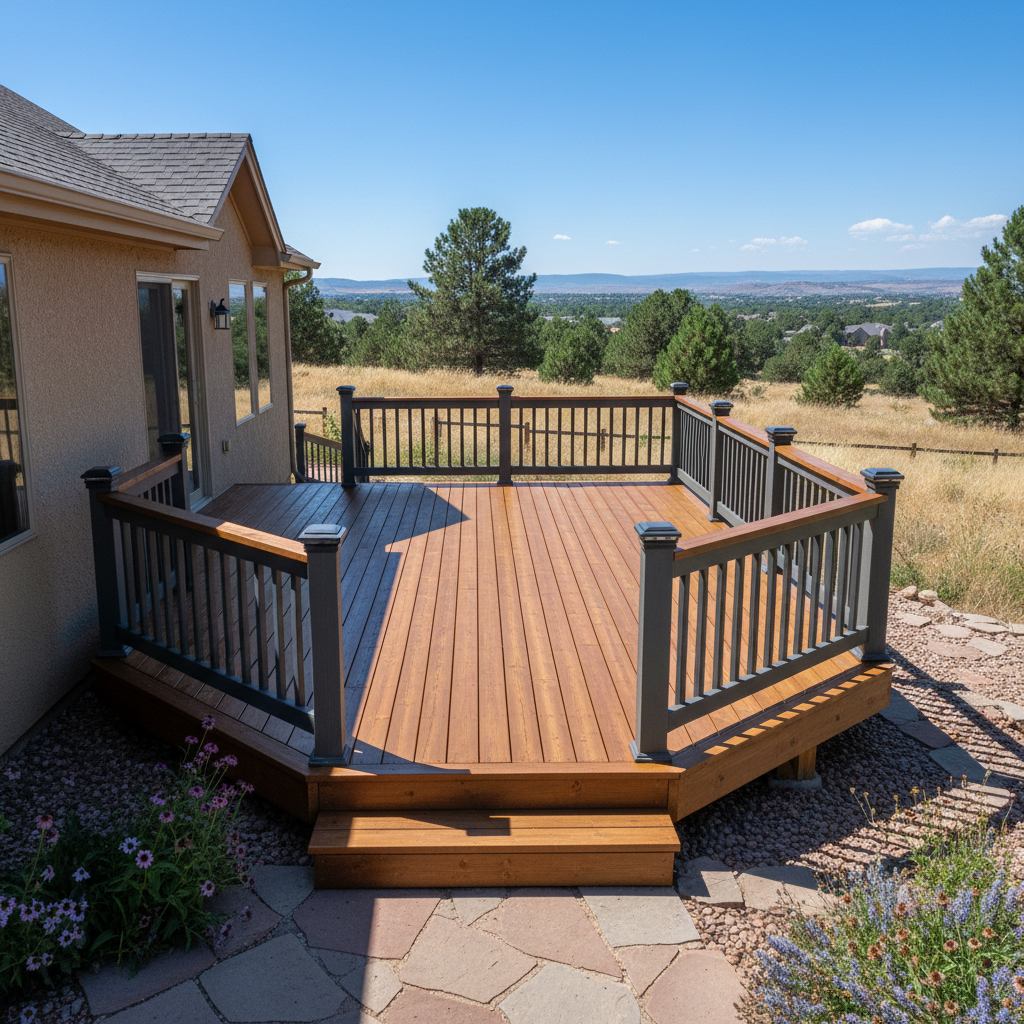Completed deck painting & staining work at a residential property in Highlands Ranch, CO