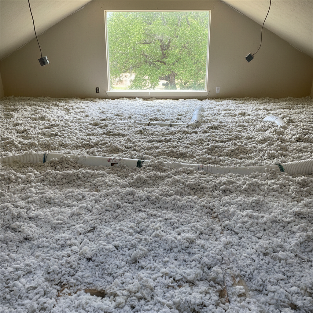 Completed blown-in insulation work at a residential property in Georgetown, TX