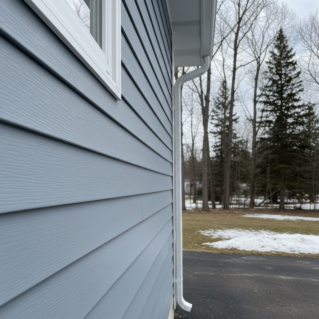 Completed vinyl siding installation work at a residential property in Hermantown, MN