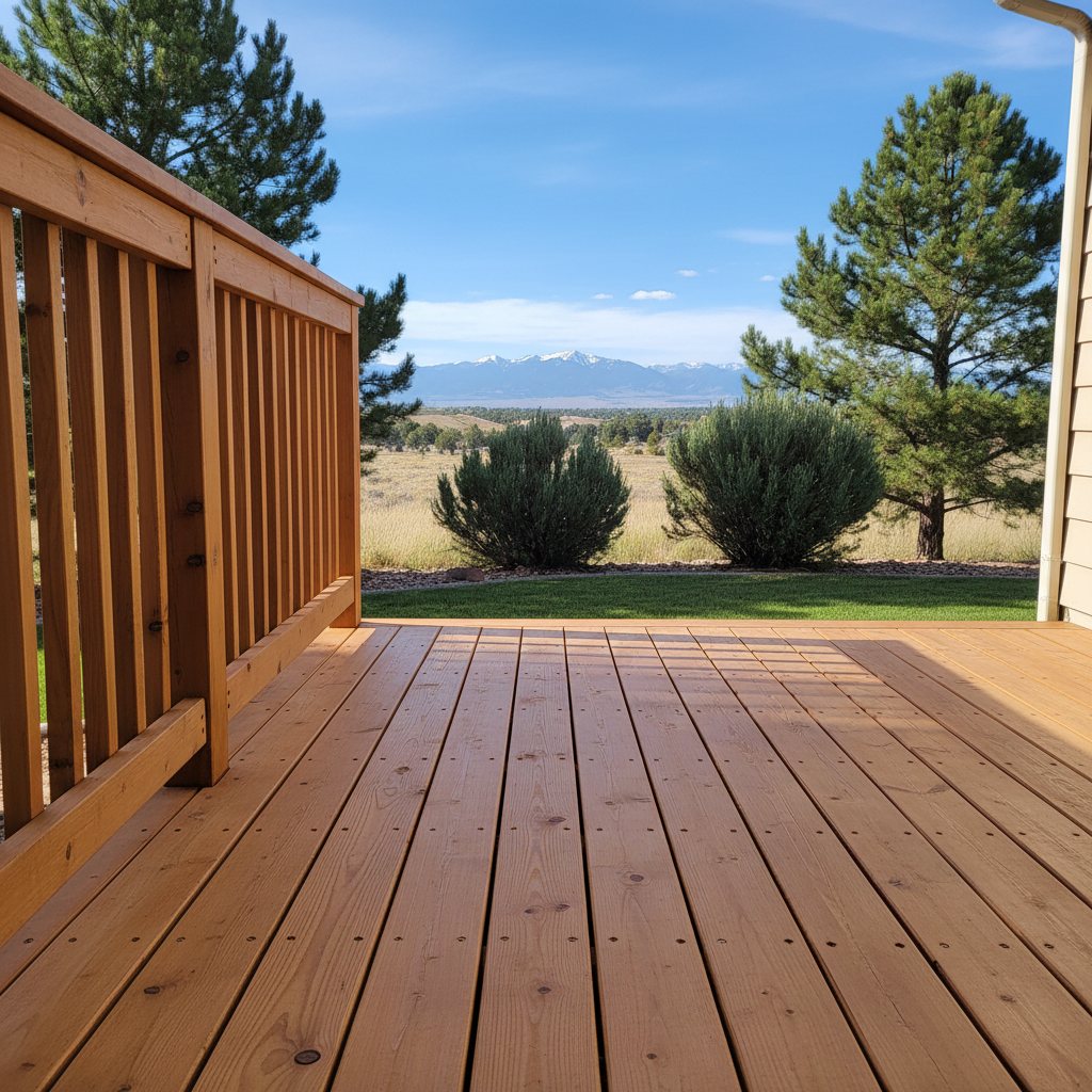 Completed deck repair work at a residential property in Highlands Ranch, CO