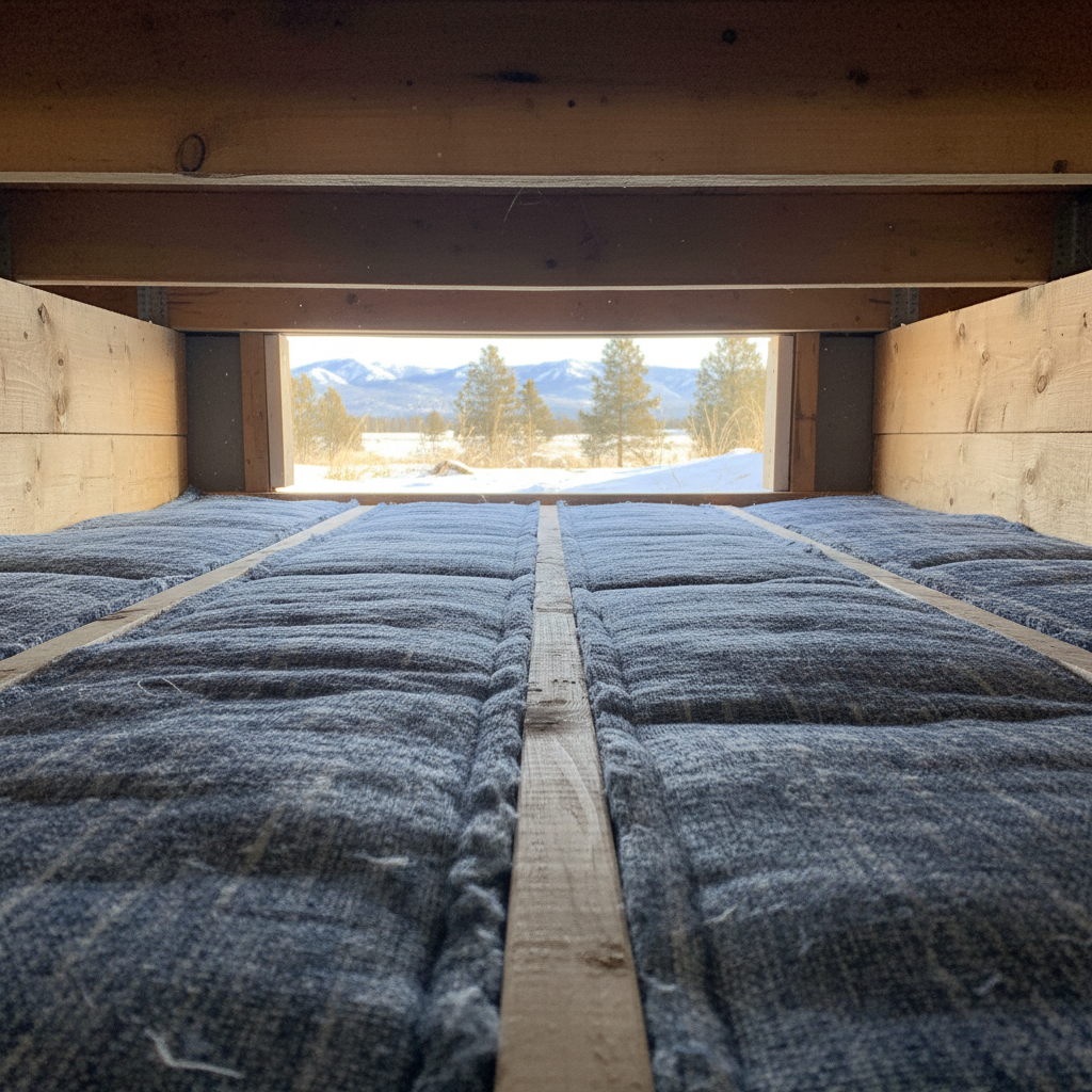 Completed crawl space insulation work at a residential property in Big Sky, MT