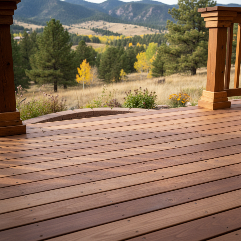 Completed deck construction work at a residential property in Golden, CO