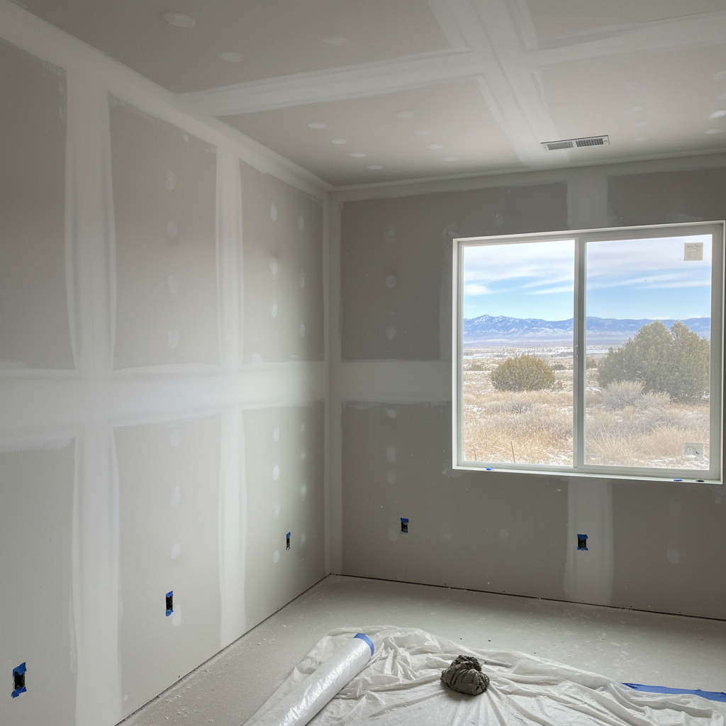 Completed drywall installation work at a residential property in West Valley City, UT