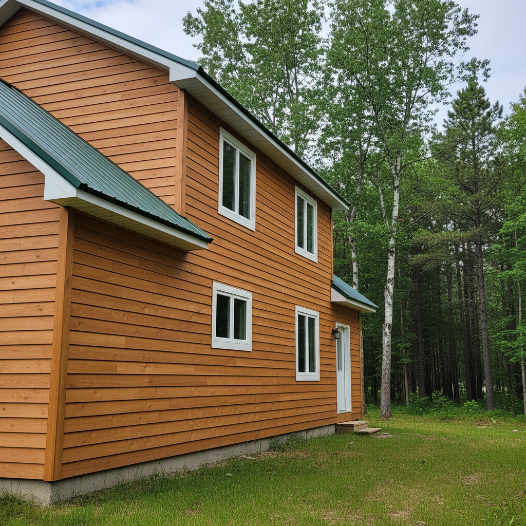 Completed wooden siding work at a residential property in Cloquet, MN