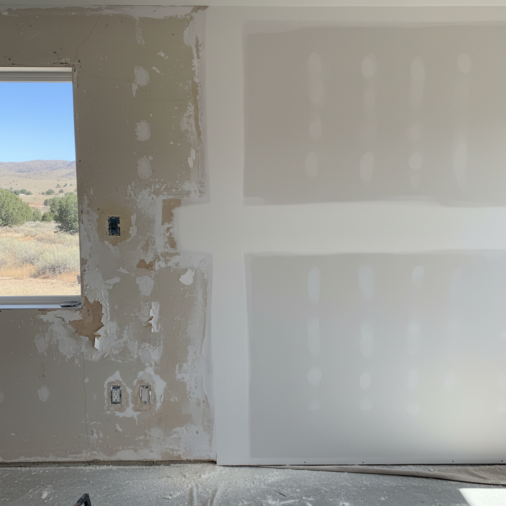 Completed drywall repair work at a residential property in Provo, UT