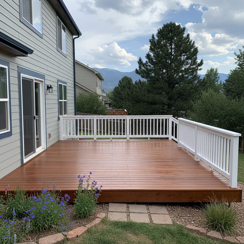 Completed deck painting & staining work at a residential property in Lakewood, CO