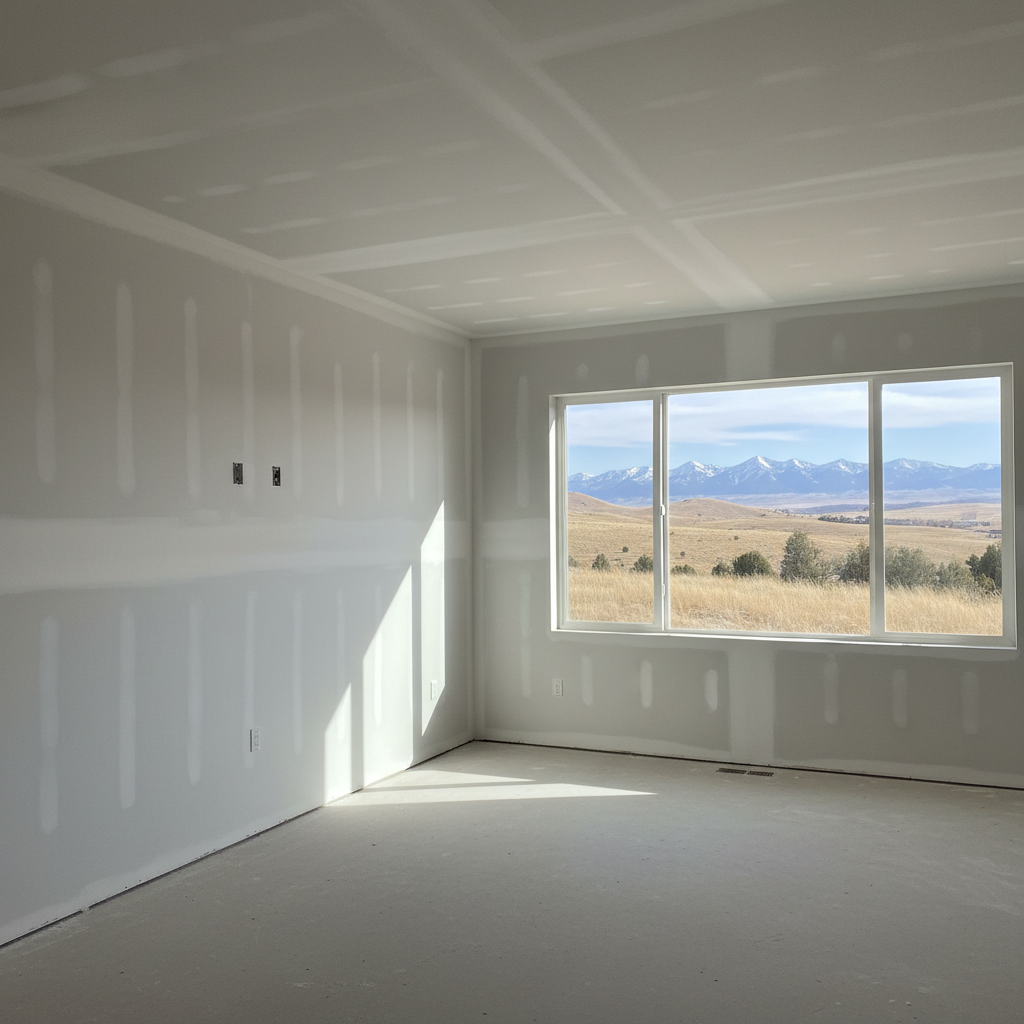 Completed drywall hanging work at a residential property in Ogden, UT