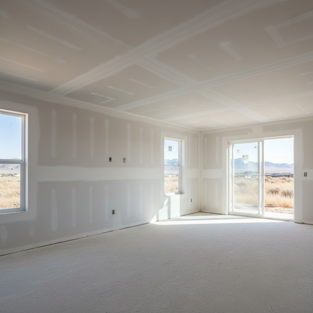 Completed drywall taping and mudding work at a residential property in West Valley City, UT