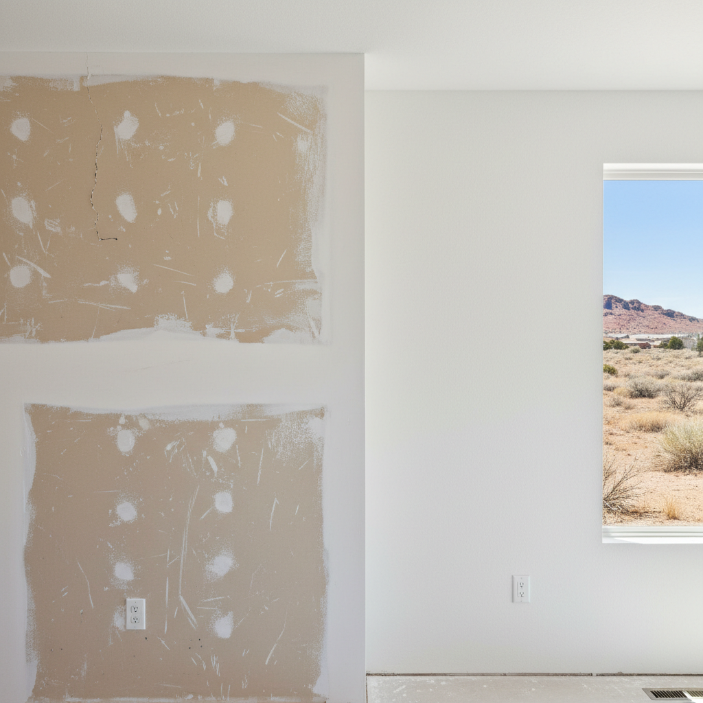 Completed drywall repair work at a residential property in South Jordan, UT