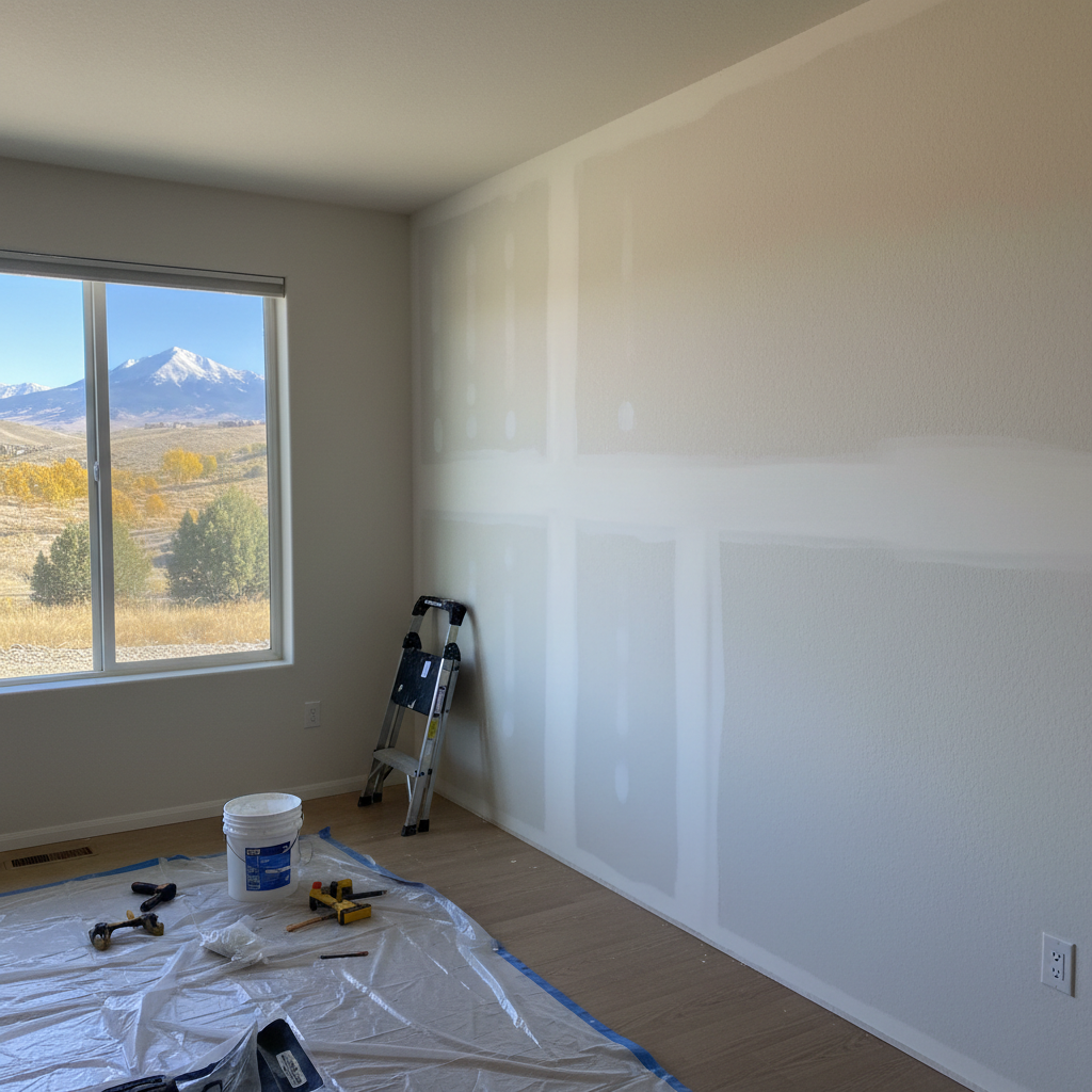 Completed drywall repair work at a residential property in Lehi, UT