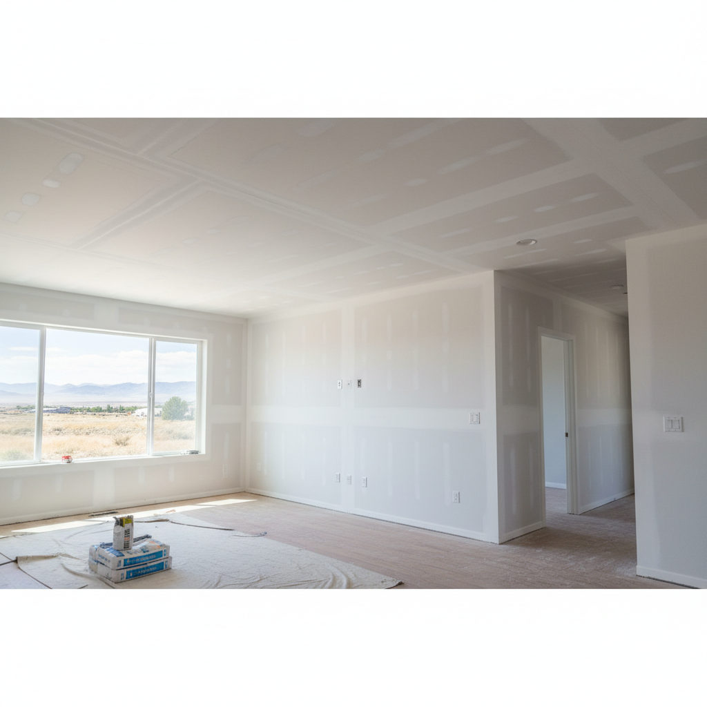 Completed sheetrock installation work at a residential property in Orem, UT